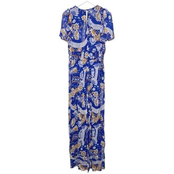 Anthropologie The Somerset Jumpsuit Chiffon Edition Blue Size S Tall NEW - Picture 6 of 16